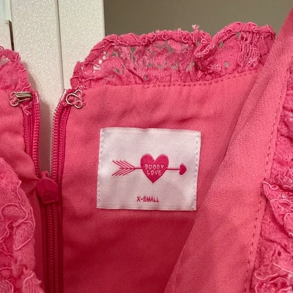 Buddy Love Pink Lace Tiered Dress - Picture 2 of 3